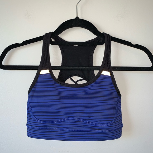 Lululemon blue striped sweaty or not ll sports bra - Picture 5 of 8